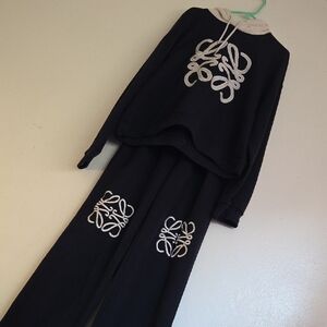 Blue and White Hoodie and Sweatpants Set